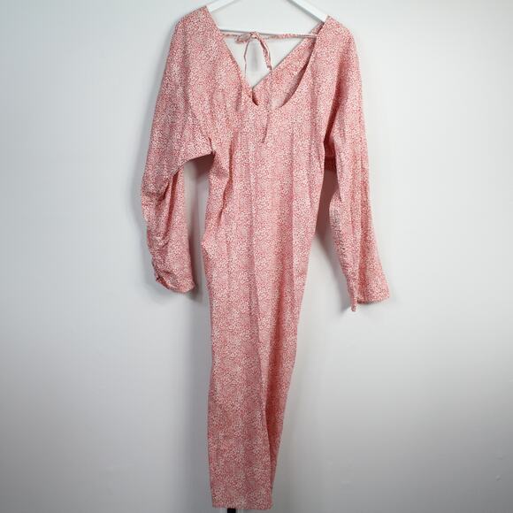 Birgitte Herskind Ryan Red Liberty Floral Organic Cotton Midi Dress Cottagecore - Picture 8 of 12